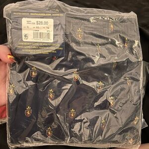 Ralph Lauren Dark Blue Boxers with Gold and Red Accents